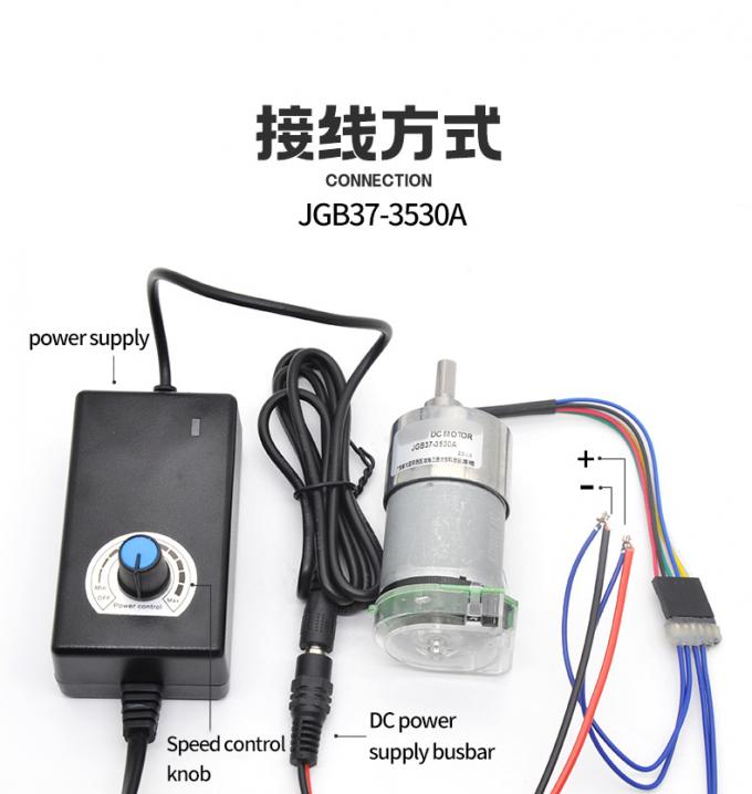 উচ্চ টর্ক 24V 59RPM JGB37-3530A উচ্চ টর্ক নিম্ন গতির ডিসি গিয়ার বৈদ্যুতিক মোটর 37mm 14