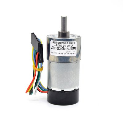 এনকোডার সহ 37mm 12v 24v 1600Rpm হাই টর্ক গিয়ার মোটর এক্সেন্ট্রিক শ্যাফ্ট
